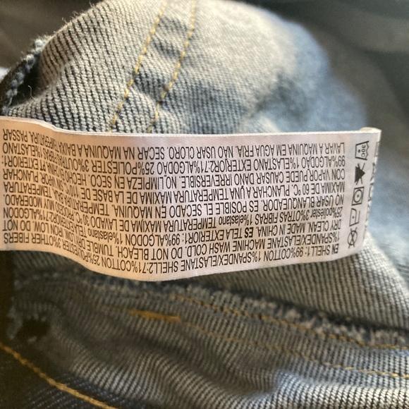 F21 Wide Leg Blue with Black Denim Jeans - Picture 6 of 6